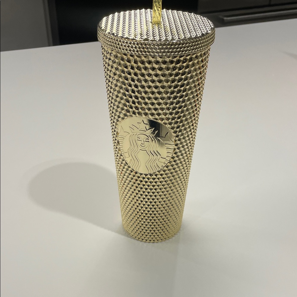 Starbucks Metallic Gold Textured Tumbler